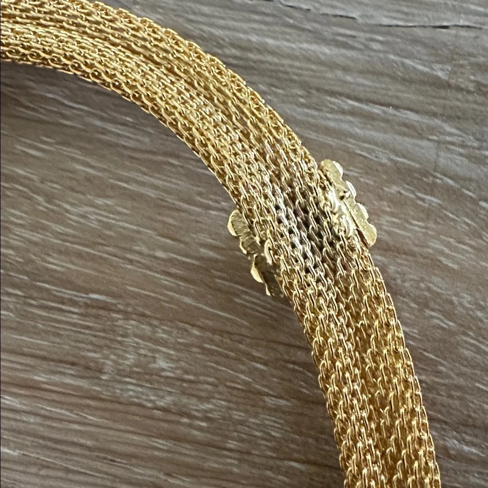 Modern Gold Metal Mesh Necklace/Choker - Picture 5 of 5